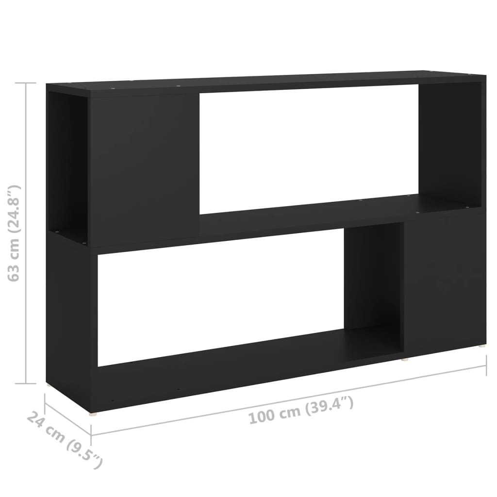 vidaXL Bücherregal Schwarz 100x24x63 cm Holzwerkstoff