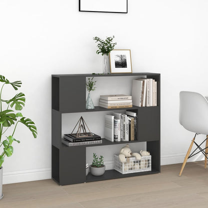 vidaXL Bücherregal Raumteiler Grau 100x24x94 cm