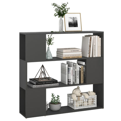 vidaXL Bücherregal Raumteiler Grau 100x24x94 cm