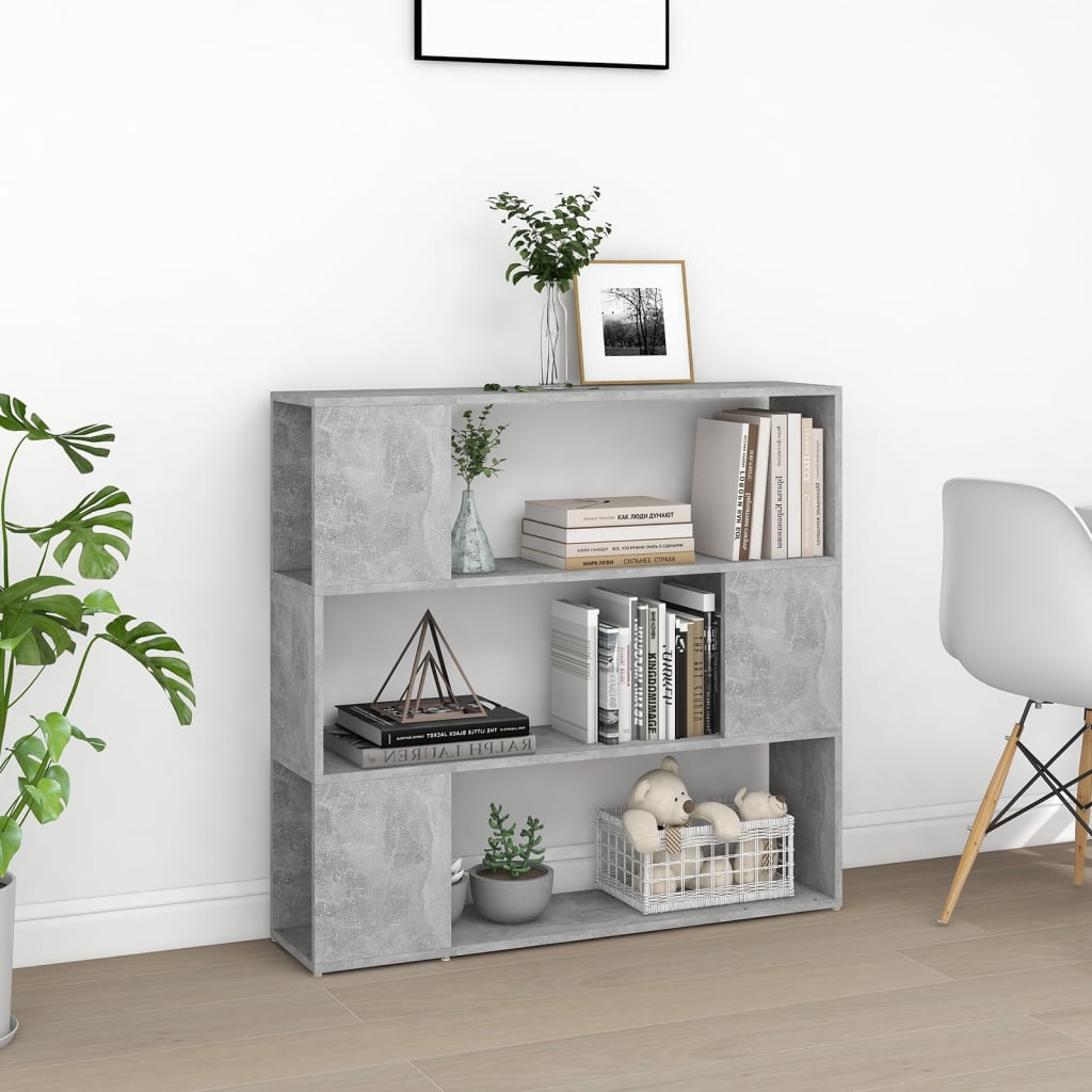 vidaXL Bücherregal Raumteiler Betongrau 100x24x94 cm