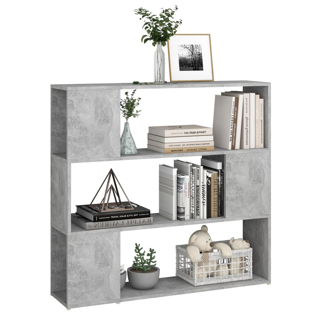 vidaXL Bücherregal Raumteiler Betongrau 100x24x94 cm