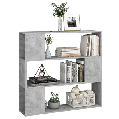 vidaXL Bücherregal Raumteiler Betongrau 100x24x94 cm