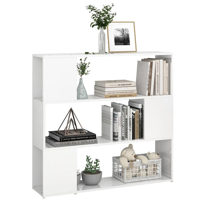 vidaXL Bücherregal Raumteiler Hochglanz-Weiß 100x24x94 cm