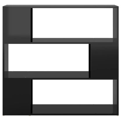 vidaXL Bücherregal Raumteiler Hochglanz-Schwarz 100x24x94 cm