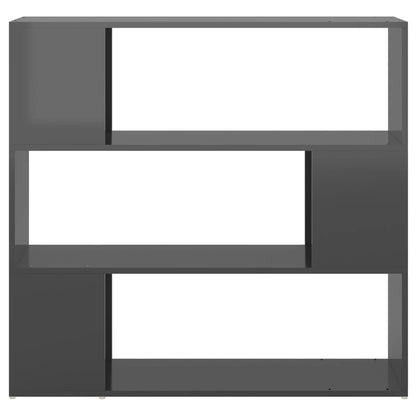 vidaXL Bücherregal Raumteiler Hochglanz-Grau 100x24x94 cm
