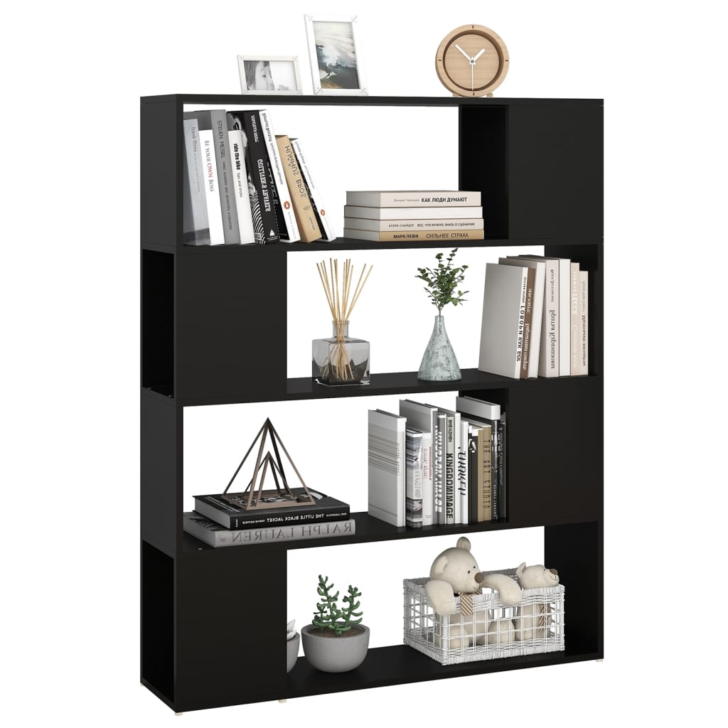 vidaXL Bücherregal Raumteiler Schwarz 100x24x124 cm