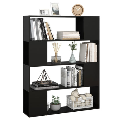 vidaXL Bücherregal Raumteiler Schwarz 100x24x124 cm