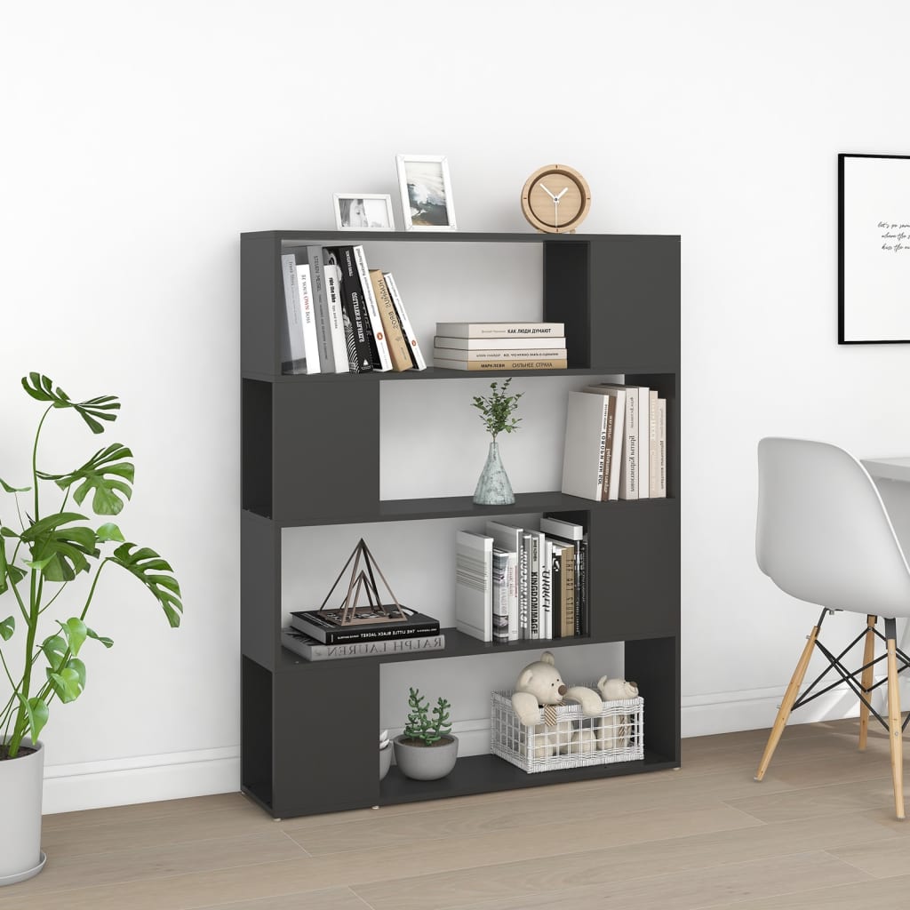 vidaXL Bücherregal Raumteiler Grau 100x24x124 cm