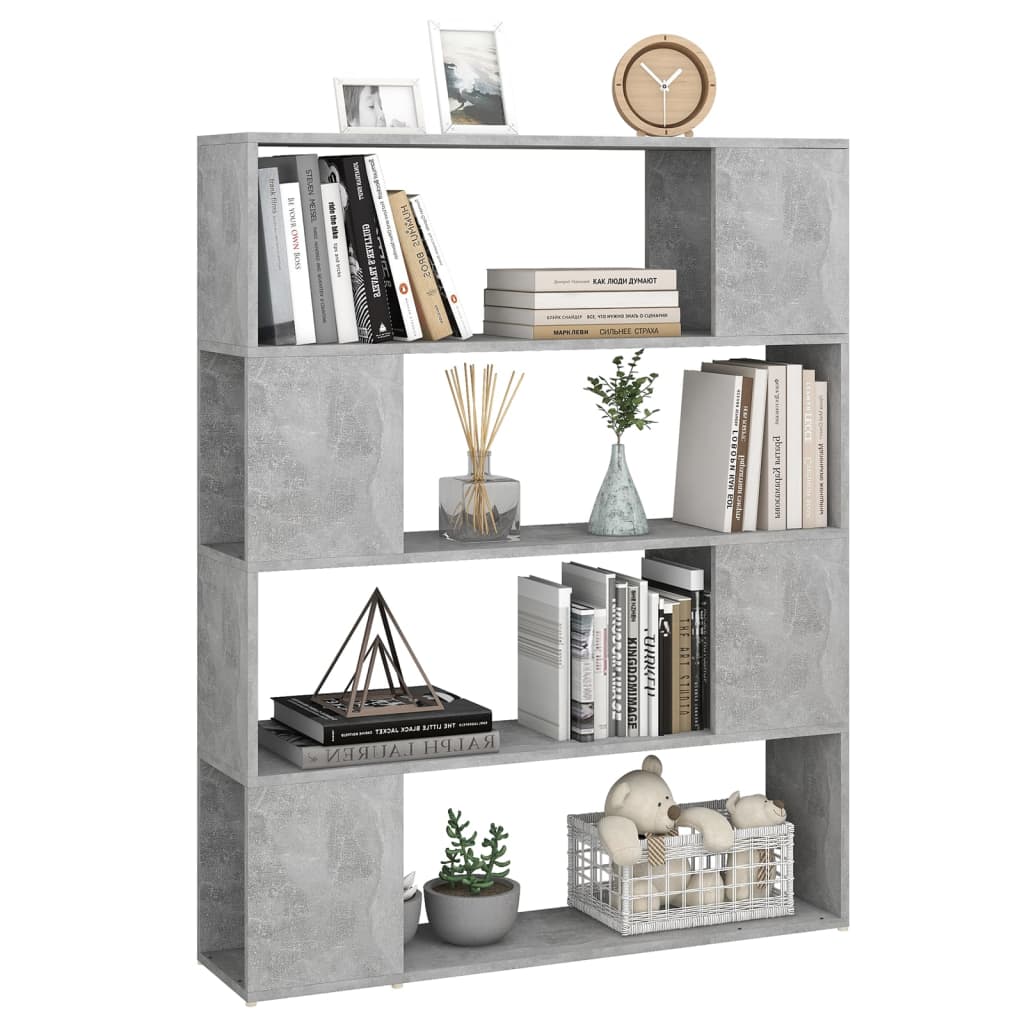 vidaXL Bücherregal Raumteiler Betongrau 100x24x124 cm