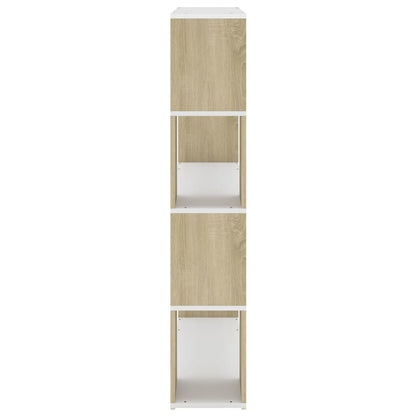 vidaXL Bücherregal Raumteiler Weiß Sonoma-Eiche 100x24x124 cm