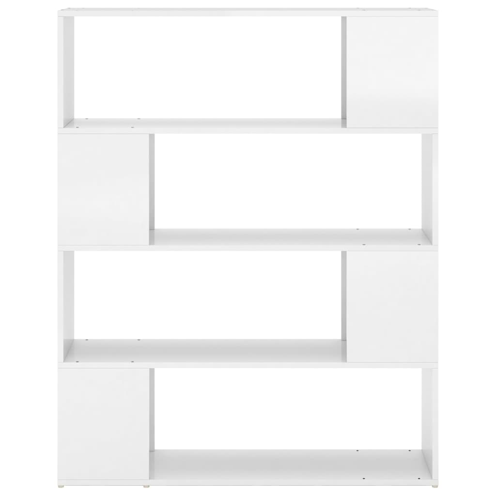 vidaXL Bücherregal Raumteiler Hochglanz-Weiß 100x24x124 cm