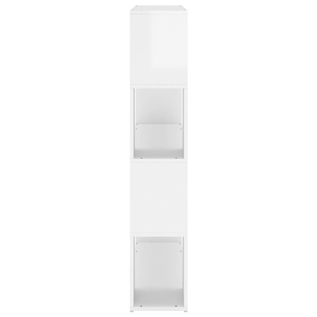 vidaXL Bücherregal Raumteiler Hochglanz-Weiß 100x24x124 cm