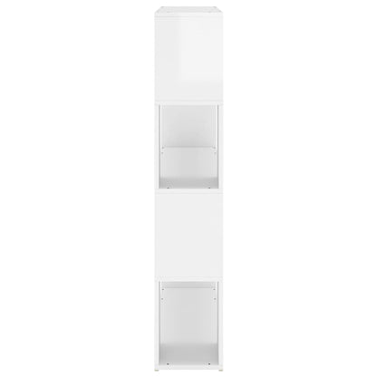 vidaXL Bücherregal Raumteiler Hochglanz-Weiß 100x24x124 cm