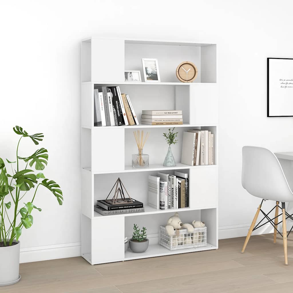 vidaXL Bücherregal Raumteiler Weiß 100x24x155 cm Holzwerkstoff