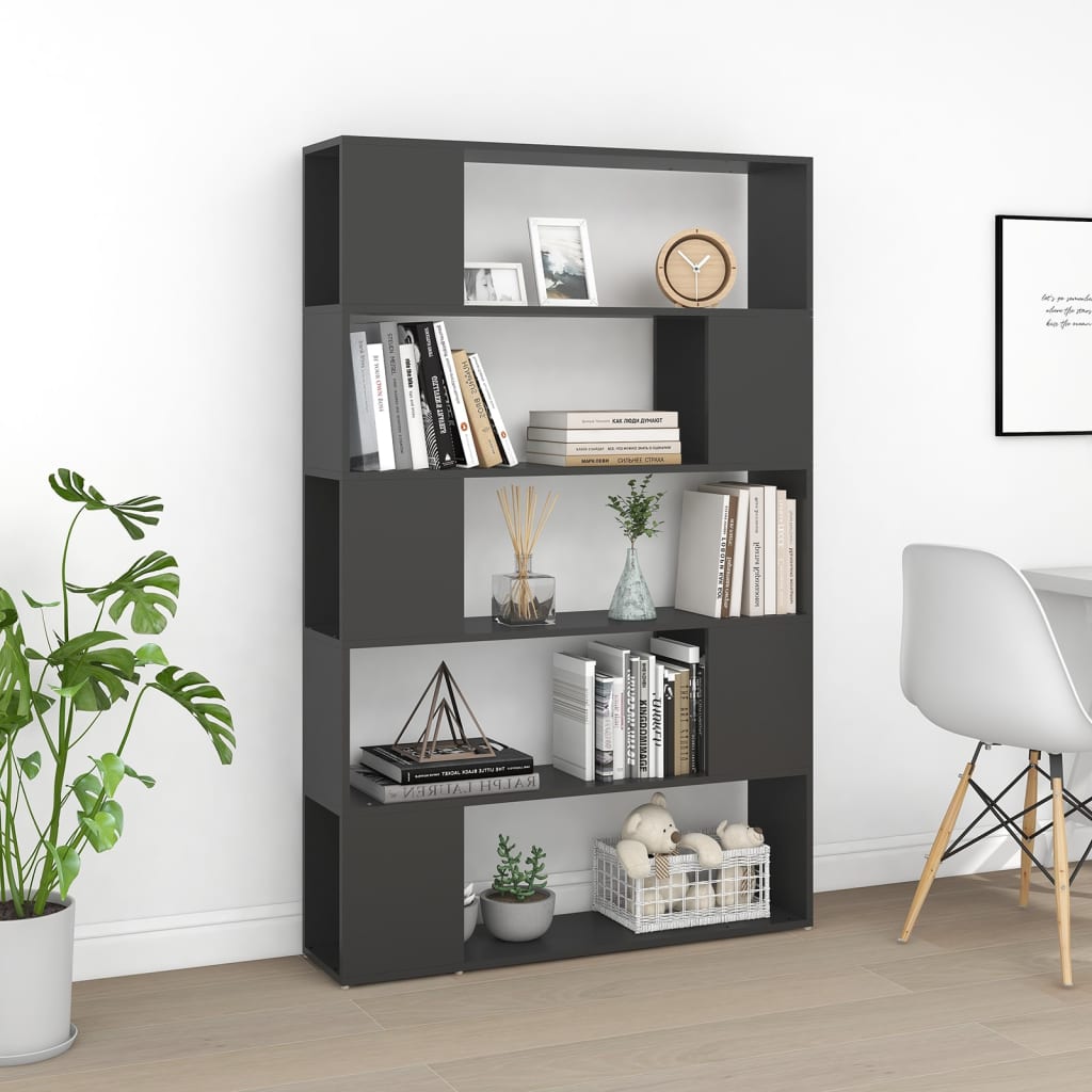 vidaXL Bücherregal Raumteiler Grau 100x24x155 cm Holzwerkstoff