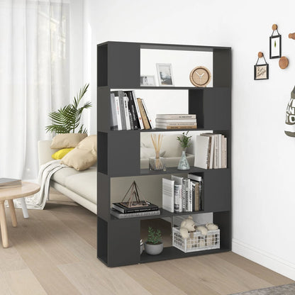 vidaXL Bücherregal Raumteiler Grau 100x24x155 cm Holzwerkstoff