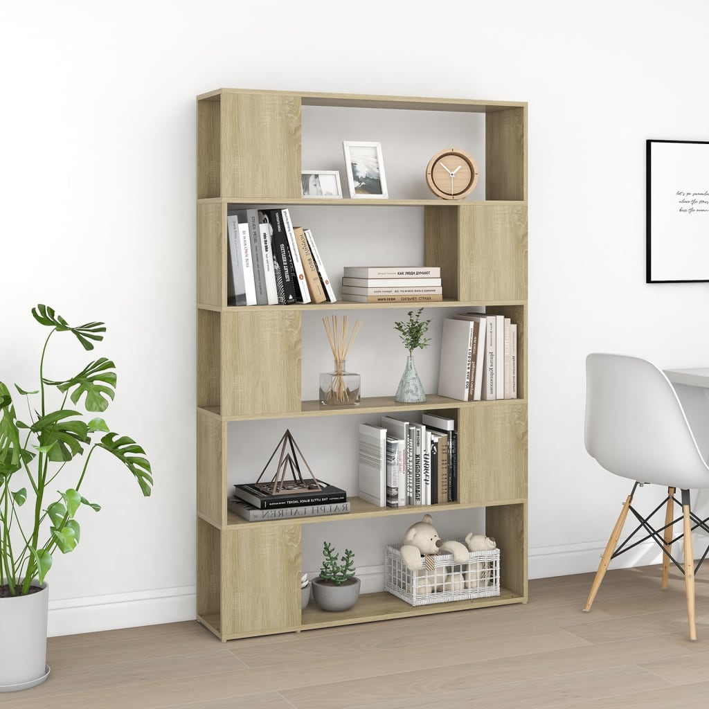 vidaXL Bücherregal Raumteiler Sonoma-Eiche 100x24x155 cm Holzwerkstoff
