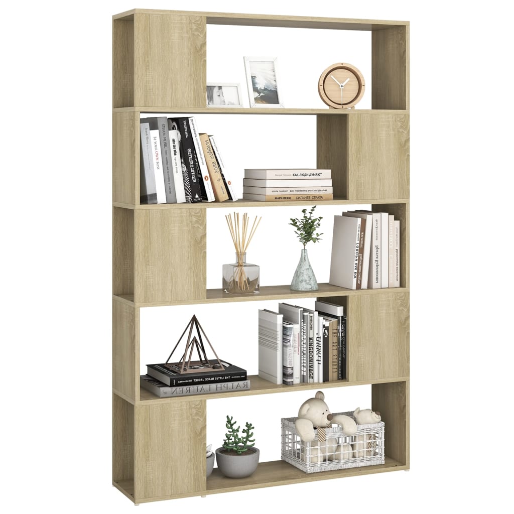 vidaXL Bücherregal Raumteiler Sonoma-Eiche 100x24x155 cm Holzwerkstoff