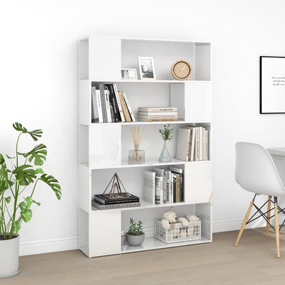 vidaXL Bücherregal Raumteiler Hochglanz-Weiß Holzwerkstoff