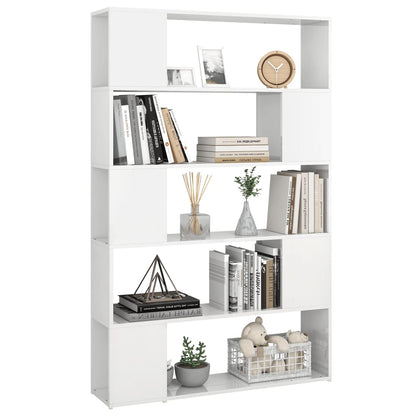 vidaXL Bücherregal Raumteiler Hochglanz-Weiß Holzwerkstoff
