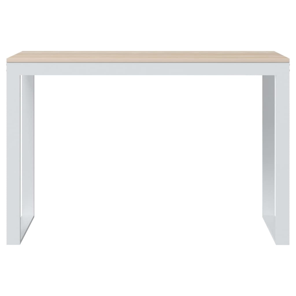 vidaXL Bureau blanc et aspect chêne 110x60x73 cm Bois d'ingénierie