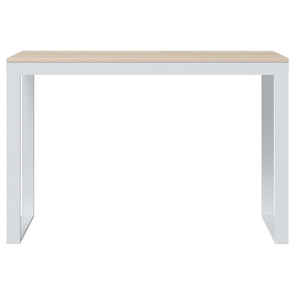 vidaXL Bureau blanc et aspect chêne 110x60x73 cm Bois d'ingénierie