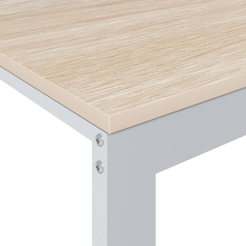 vidaXL Bureau blanc et aspect chêne 110x60x73 cm Bois d'ingénierie