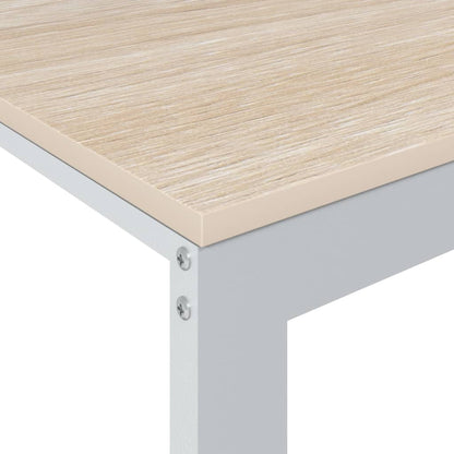 vidaXL Bureau blanc et aspect chêne 110x60x73 cm Bois d'ingénierie