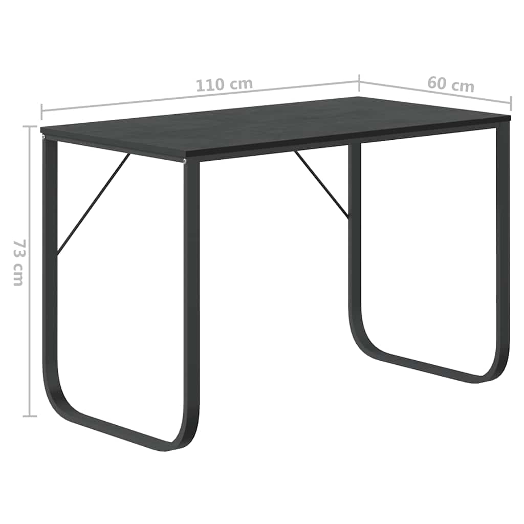 vidaXL Computertisch Schwarz 110x60x73 cm Holzwerkstoff