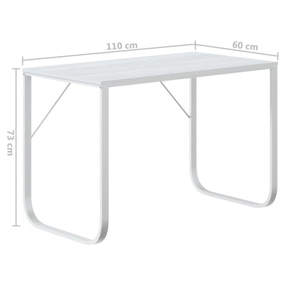vidaXL Computertisch Weiß 110x60x73 cm Holzwerkstoff