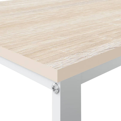 vidaXL Computertisch Weiß und Eiche-Optik 110x60x73 cm Holzwerkstoff