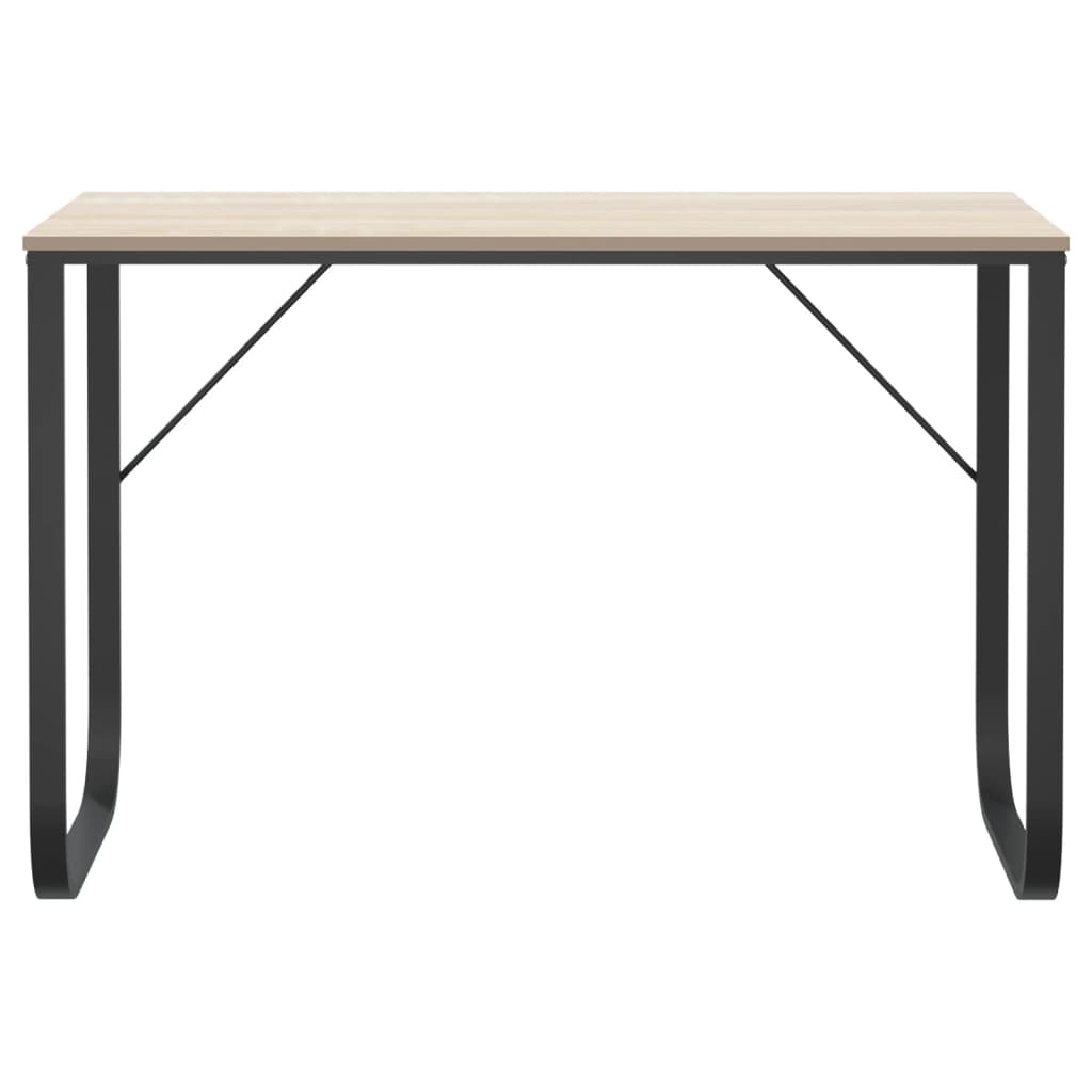vidaXL Computertisch Schwarz und Eiche-Optik 110x60x73cm Holzwerkstoff