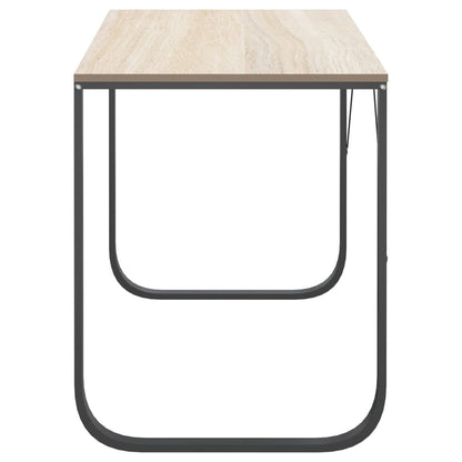 vidaXL Computertisch Schwarz und Eiche-Optik 110x60x73cm Holzwerkstoff
