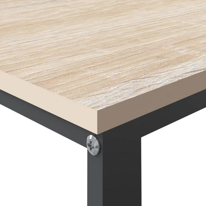 vidaXL Computertisch Schwarz und Eiche-Optik 110x60x73cm Holzwerkstoff