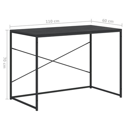 vidaXL Computertisch Schwarz 110x60x70 cm Holzwerkstoff