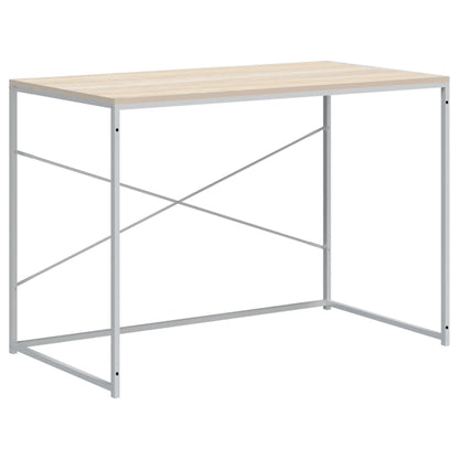 vidaXL Bureau blanc et aspect chêne 110x60x70 cm Bois d'ingénierie