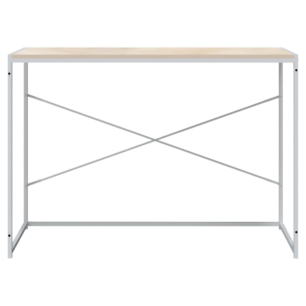 vidaXL Bureau blanc et aspect chêne 110x60x70 cm Bois d'ingénierie