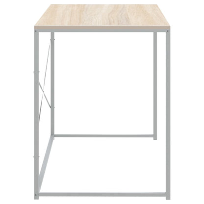 vidaXL Bureau blanc et aspect chêne 110x60x70 cm Bois d'ingénierie