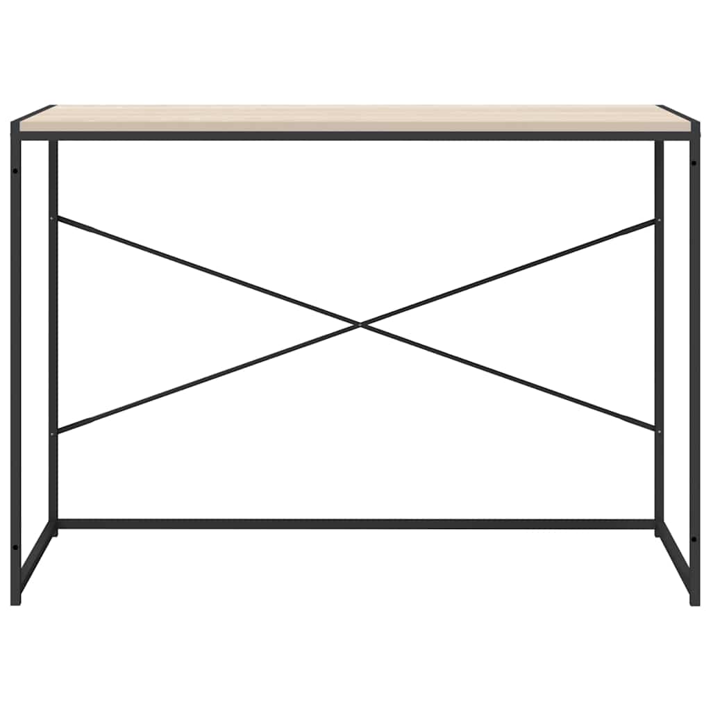 vidaXL Computertisch Schwarz und Eiche-Optik 110x60x70cm Holzwerkstoff