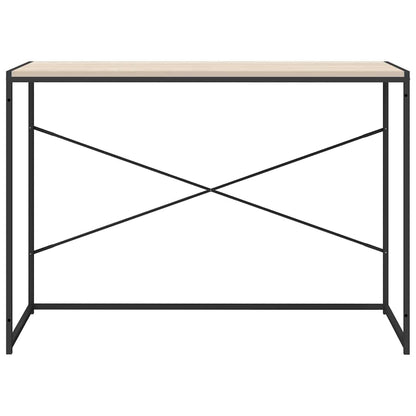 vidaXL Computertisch Schwarz und Eiche-Optik 110x60x70cm Holzwerkstoff