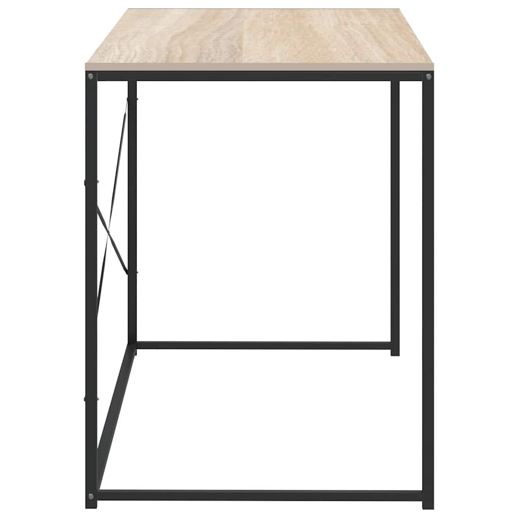 vidaXL Computertisch Schwarz und Eiche-Optik 110x60x70cm Holzwerkstoff