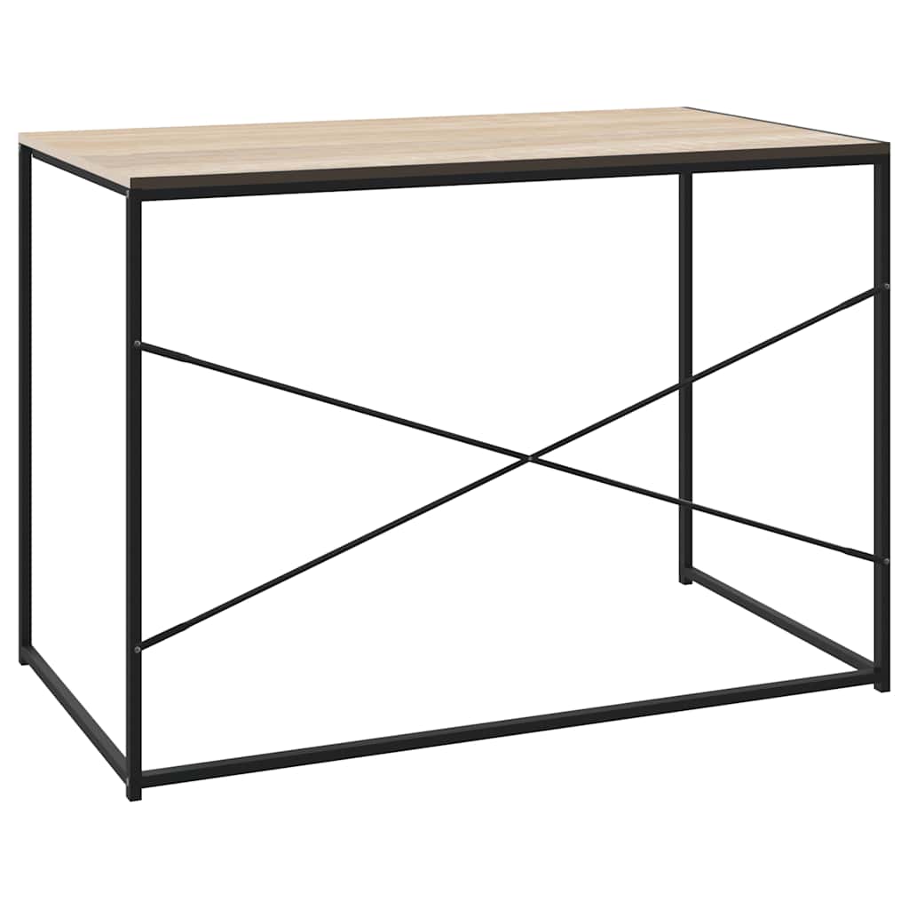 vidaXL Computertisch Schwarz und Eiche-Optik 110x60x70cm Holzwerkstoff