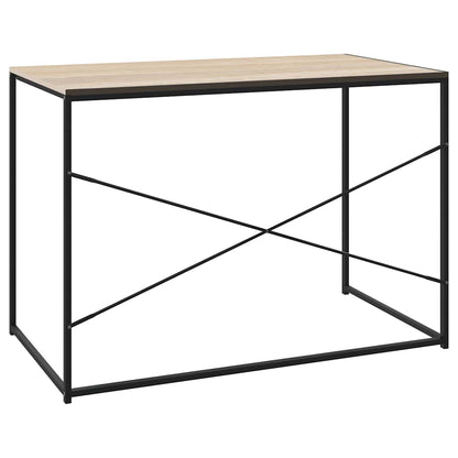 vidaXL Computertisch Schwarz und Eiche-Optik 110x60x70cm Holzwerkstoff