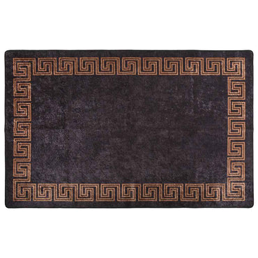 vidaXL Tapis Lavable 80x150 cm Noir et Or Antidérapant