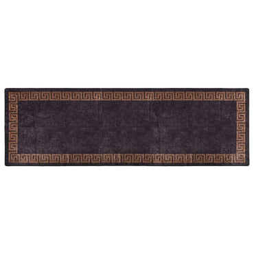 vidaXL Tapis lavable 80x300 cm Noir et doré Antidérapant
