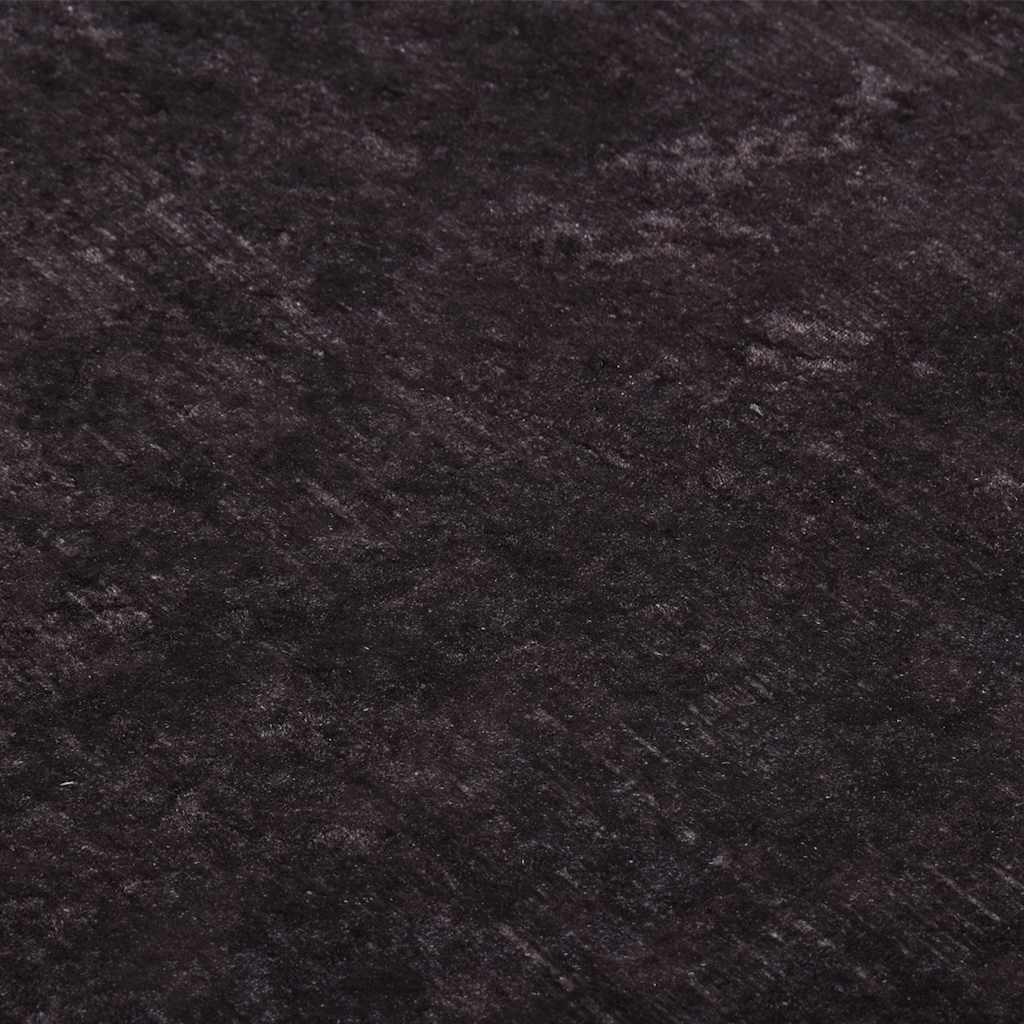 vidaXL Tapis lavable 80x300 cm Noir et doré Antidérapant