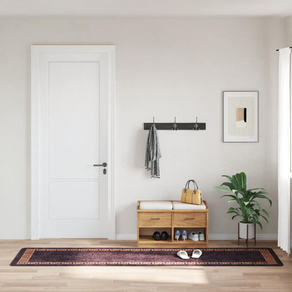 vidaXL Tapis lavable 80x300 cm Noir et doré Antidérapant