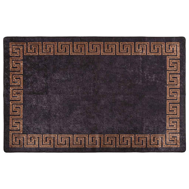 vidaXL Tapis lavable noir et doré 160x230 cm antidérapant