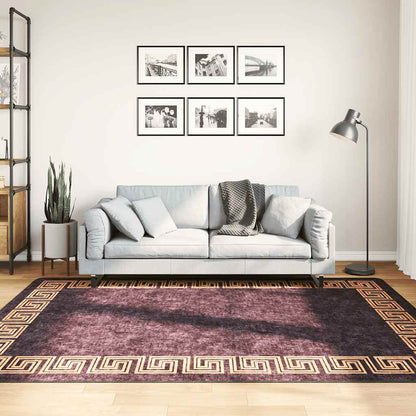 vidaXL Teppich Waschbar Schwarz und Golden 160x230 cm Rutschfest