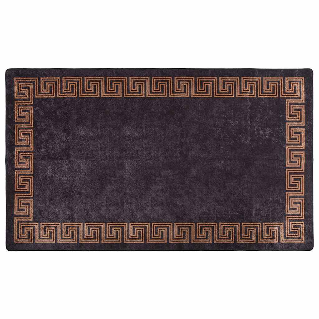 vidaXL Tapis lavable Noir et doré 190x300 cm Antidérapant